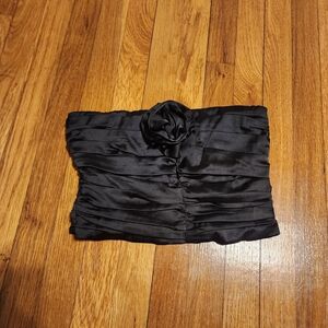 Elegant Black Satin Crop Top
